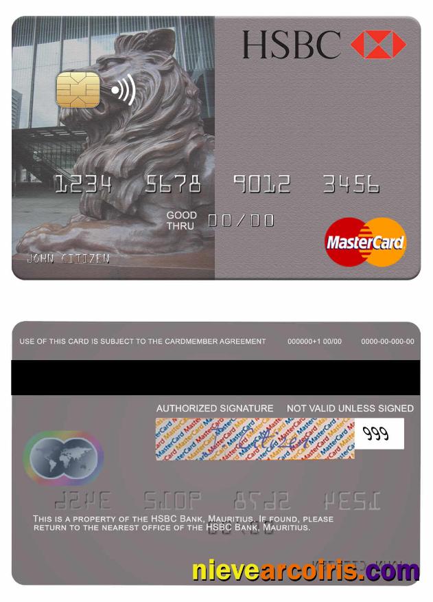 Mauritius HSBC Bank mastercard